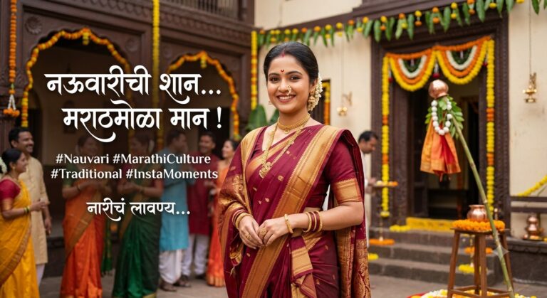 400+ Nauvari Saree Captions for Instagram in Marathi