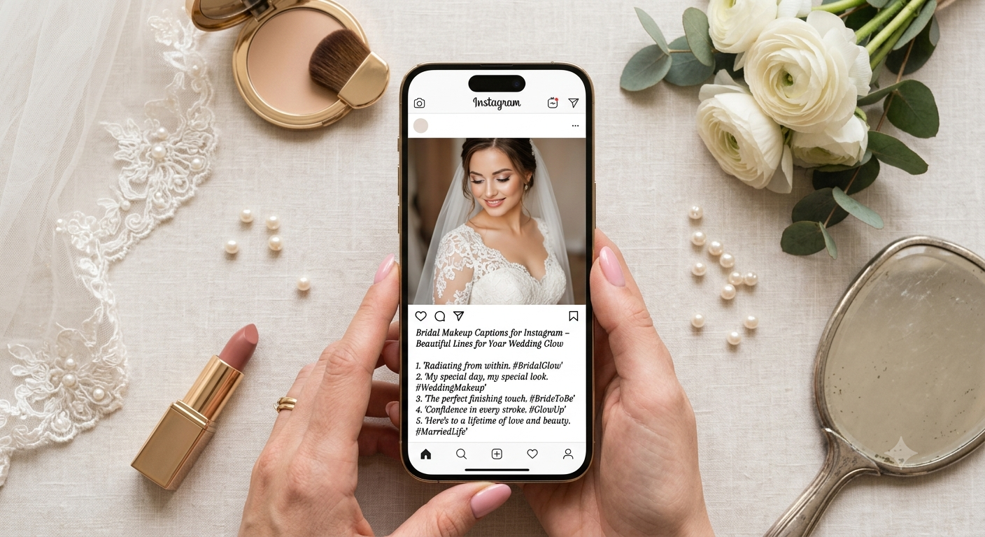 500+ Bridal Makeup Captions for Instagram – Beautiful Lines for Your Wedding Glow