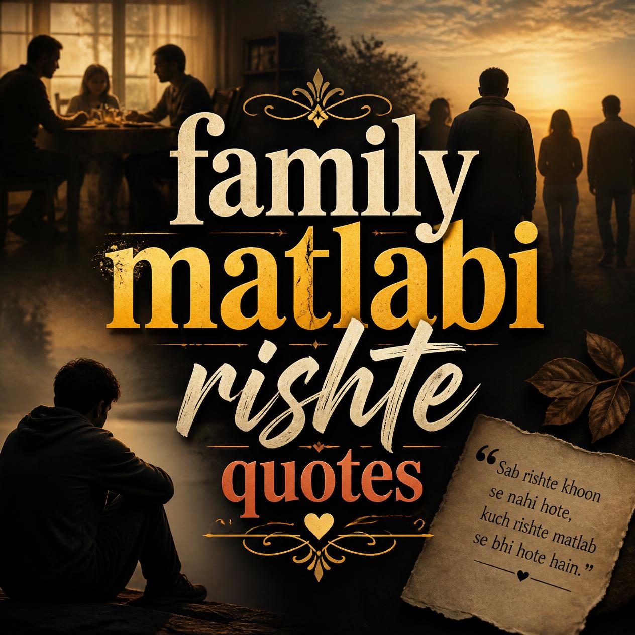 Family Matlabi Rishte Quotes: Sad, Emotional & Reality Quotes
