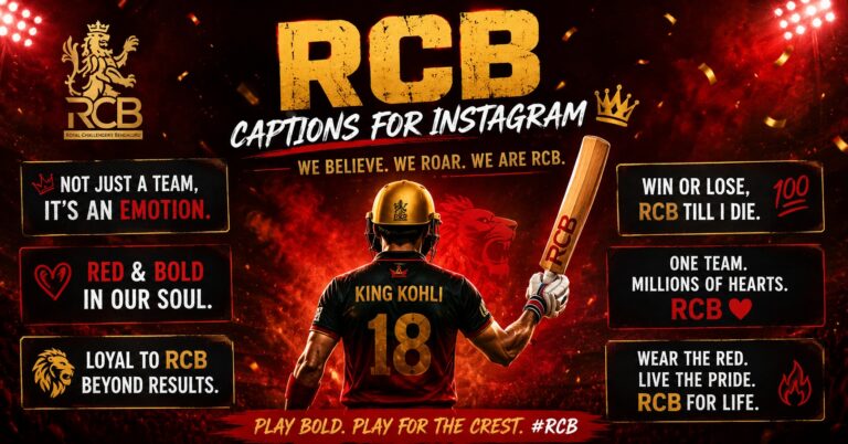 250+ RCB Captions for Instagram to Show Your Team Spirit