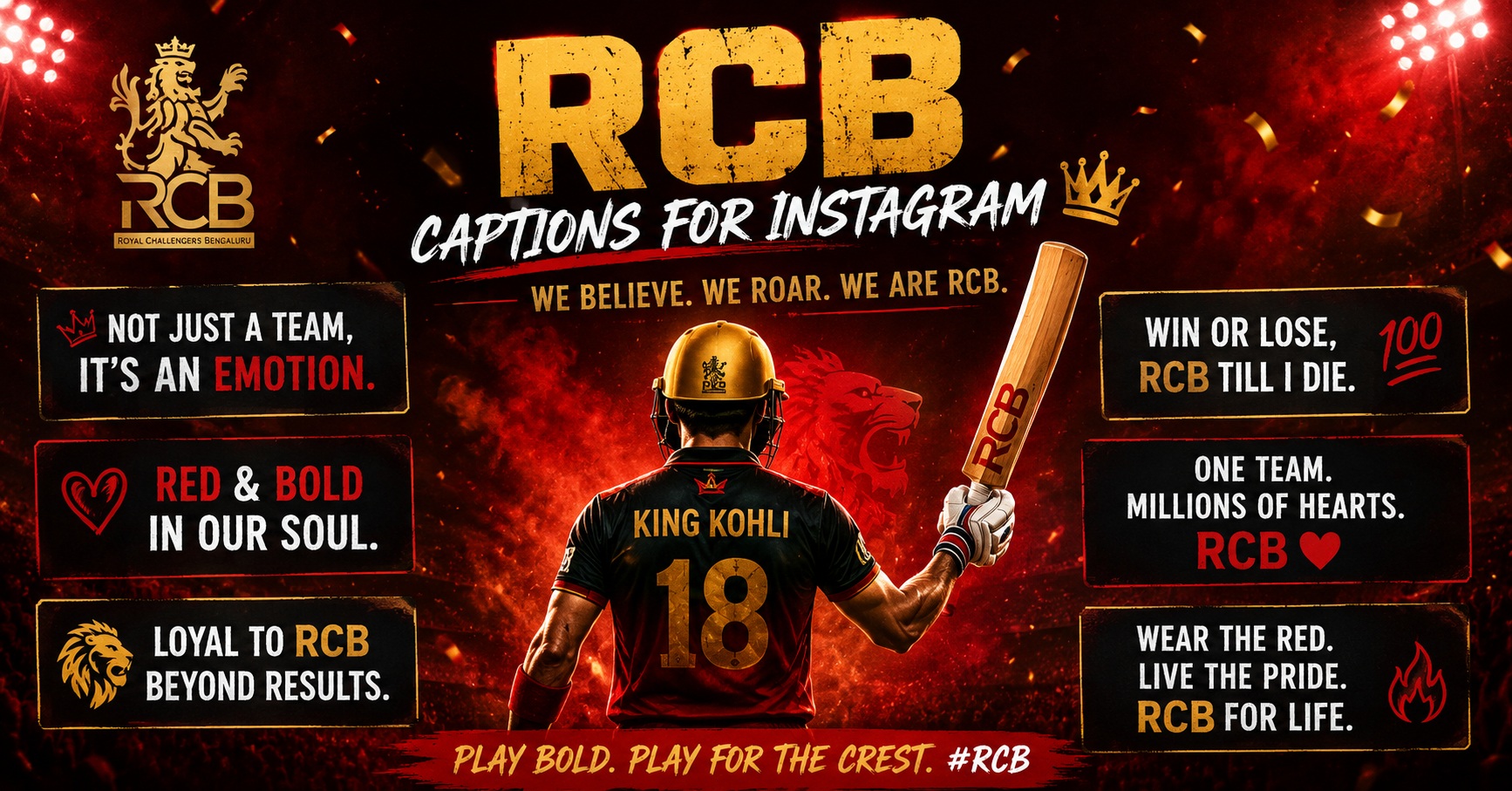 250+ RCB Captions for Instagram to Show Your Team Spirit
