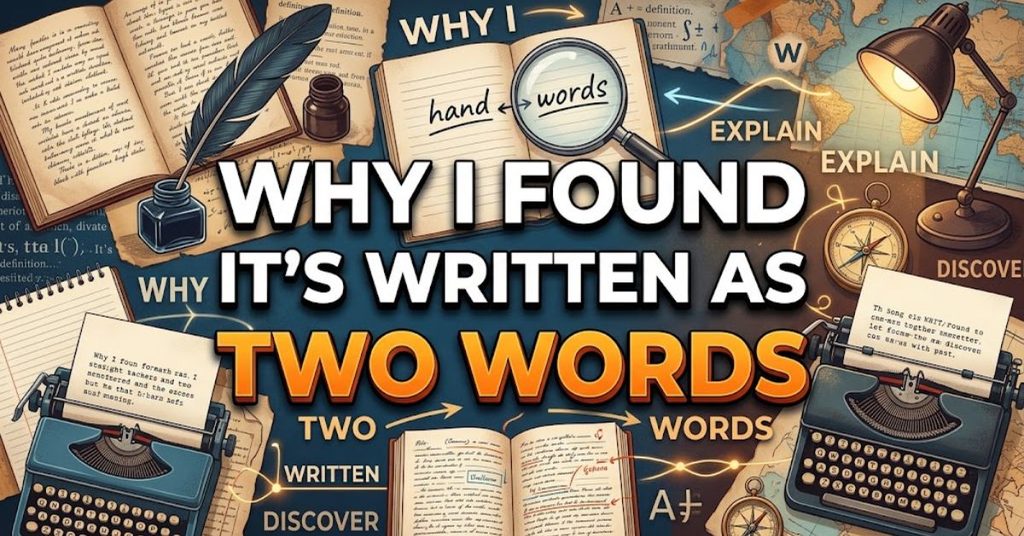 Why I Found It's Written as Two Words
