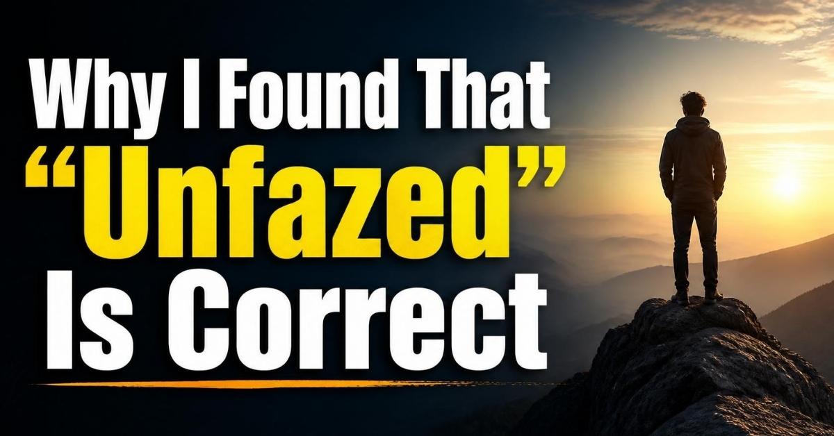Why I Found That "Unfazed" Is Correct