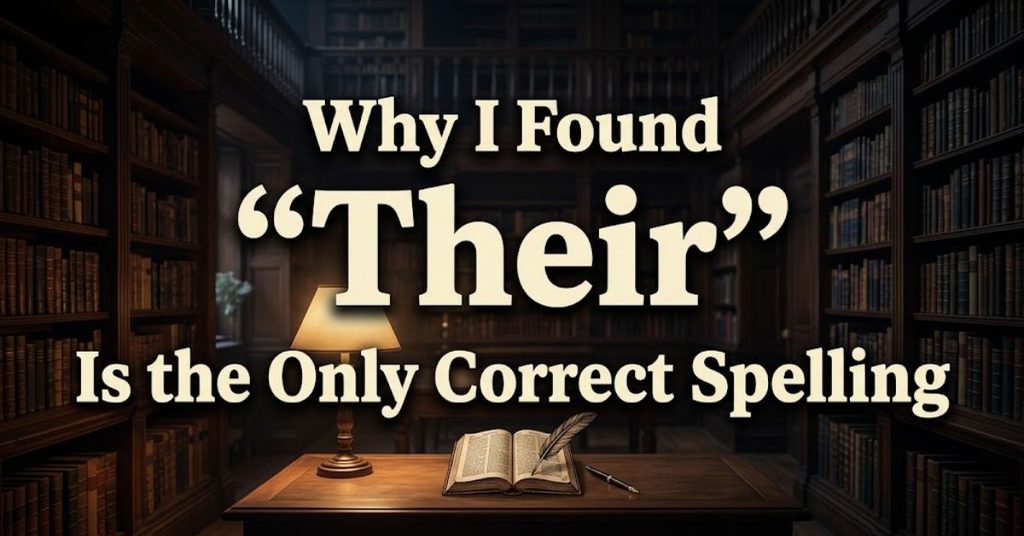 Why I Found Their Is the Only Correct Spelling