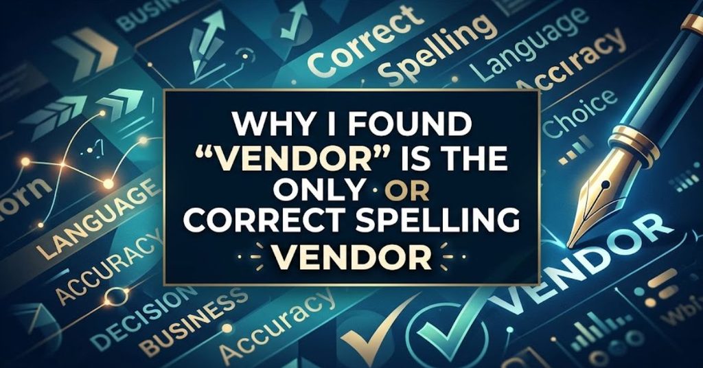 Why I Found Vendor is the Only Correct Spelling